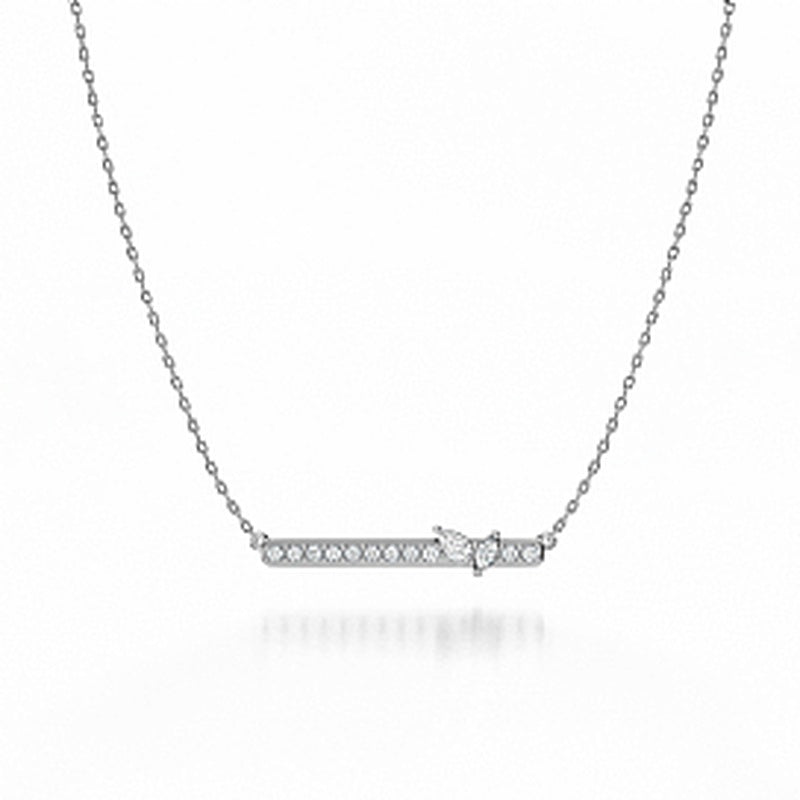13=.33TW SI2-GH 14KW BAR NECKLACE