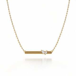 14KY 2=.13CTW DIA BAR NECKLACE