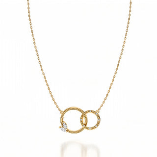 10=.18CTW DBLE CIRCLE NECKLACE