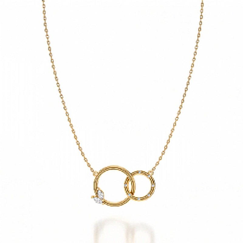 10=.18CTW DBLE CIRCLE NECKLACE