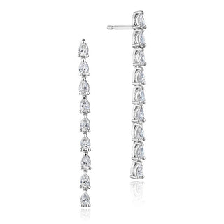 Pear Diamond Drop Earrings in 14kt Rose Gold