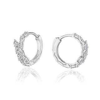 Medium Hoop Pear Diamond Earrings in 14kt Rose Gold