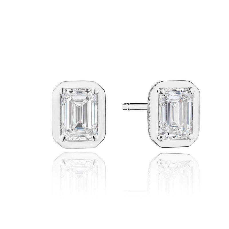 Emerald Diamond Stud Earring - 1.5ct
