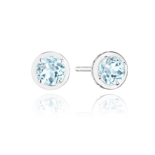 Round Sky Blue Topaz Stud Earring - 1.4ct in 14kt Yellow Gold