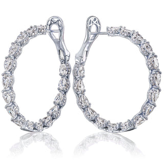 Diamond Hoop Earrings in 14kt White Gold