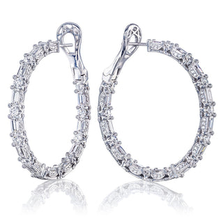 Diamond Hoop Earrings in 14kt White Gold