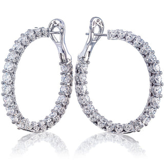 Diamond Hoop Earrings in 14kt White Gold