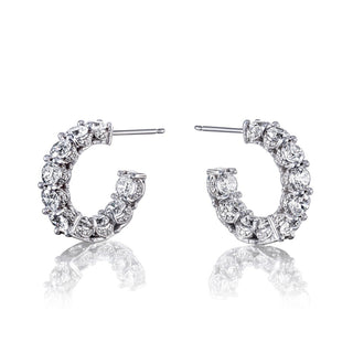 Diamond Huggie Earrings in 14kt White Gold