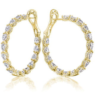 Diamond Hoop Earrings in 14kt White Gold