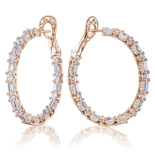 Diamond Hoop Earrings in 14kt White Gold