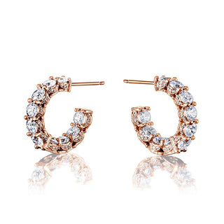Diamond Huggie Earrings in 14kt White Gold