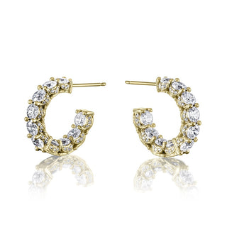 Diamond Huggie Earrings in 14kt White Gold