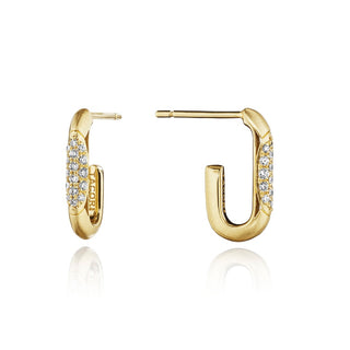 Single Link Earrings in 14kt Yellow Gold