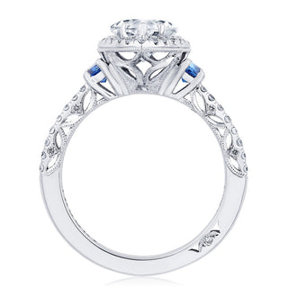 Pear 3-Stone Engagement Ring with Blue Sapphire
