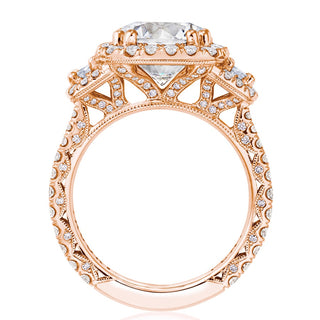 Round 3-Stone Engagement Ring