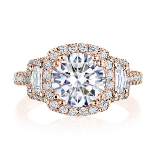 Round 3-Stone Engagement Ring