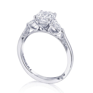 Round 3-Stone Engagement Ring