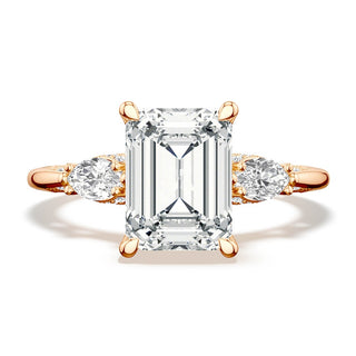 Emerald 3-Stone Engagement Ring