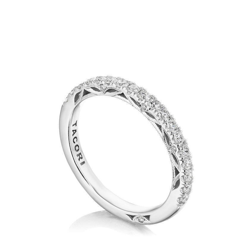 French Pavé Diamond Wedding Band