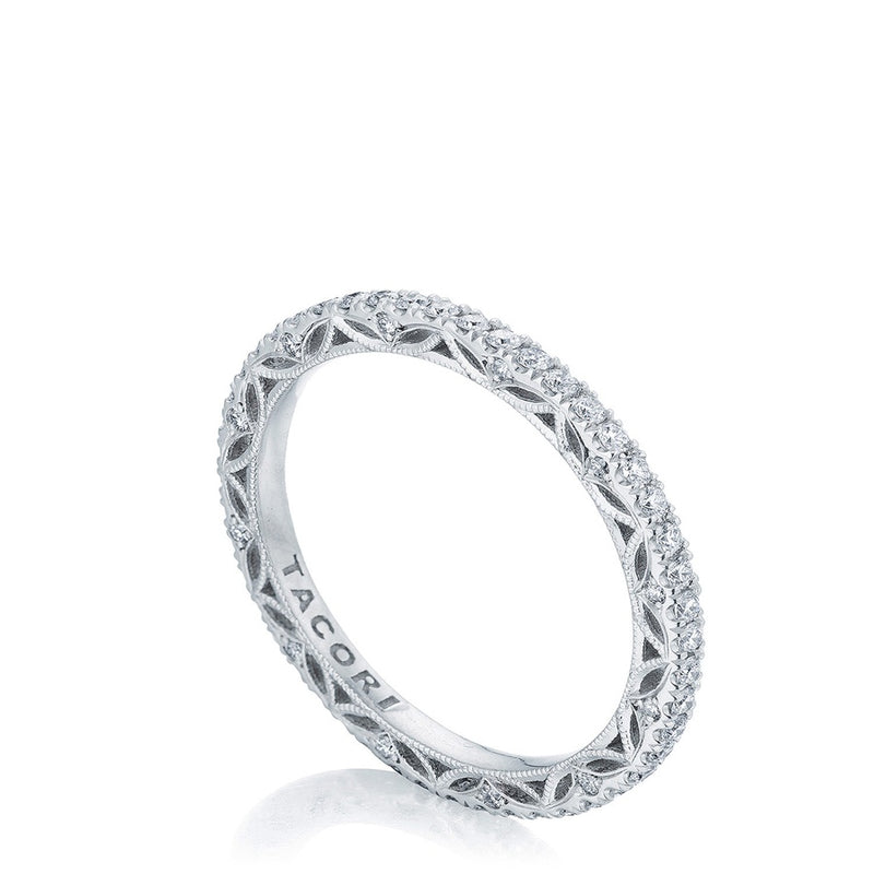 French Pavé Diamond Wedding Band