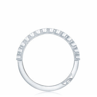 Round Bezel Droplet Wedding Band with Diamond