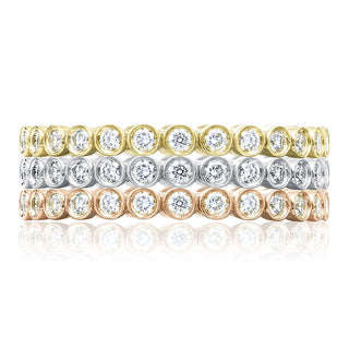 Round Bezel Droplet Wedding Band with Diamond