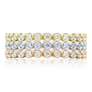 Round Bezel Droplet Wedding Band with Diamond