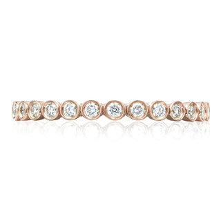 Round Bezel Droplet Wedding Band with Diamond