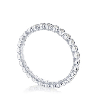 Round Bezel Droplet Wedding Band with Diamond