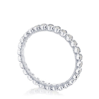 Round Bezel Droplet Wedding Band with Diamond