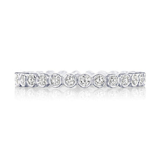 Round Bezel Droplet Wedding Band with Diamond