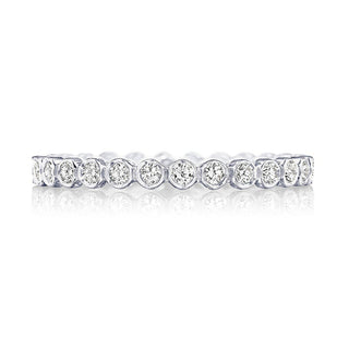 Round Bezel Droplet Wedding Band with Diamond