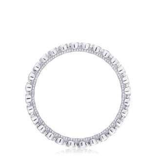 Round Bezel Droplet Wedding Band with Diamond