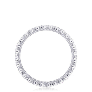 Round Bezel Droplet Wedding Band with Diamond