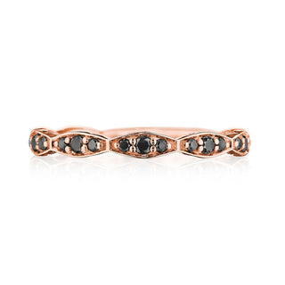 Marquise Design Wedding Band with Black Diamond