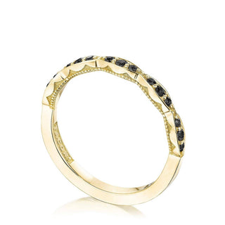 Marquise Design Wedding Band with Black Diamond