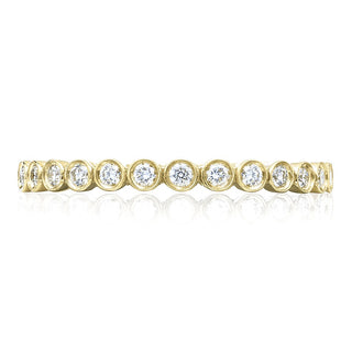 Round Bezel Droplet Wedding Band with Diamond