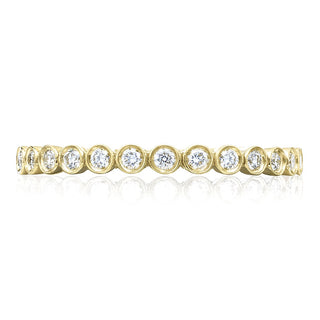 Round Bezel Droplet Wedding Band with Diamond