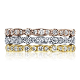 Marquise and Round Design Wedding Band