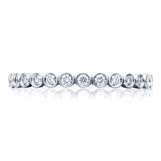 Round Bezel Droplet Wedding Band with Diamond