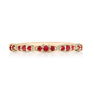 Marquise Design Wedding Band with Ruby