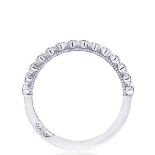 Round Bezel Droplet Wedding Band with Sapphire in 14kt White Gold