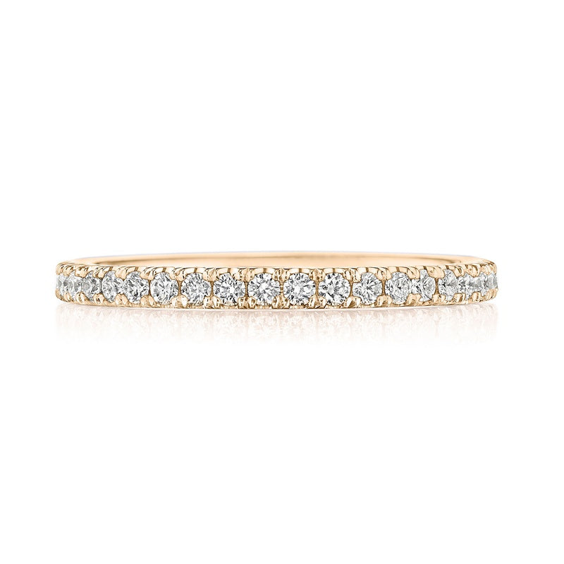 French Pavé Diamond Wedding Band - 2mm