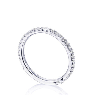 French Pavé Diamond Wedding Band - 2mm