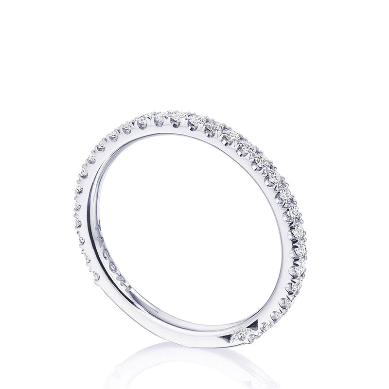French Pavé Diamond Wedding Band - 2mm