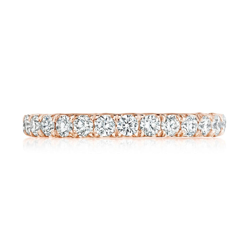 French Pavé Diamond Wedding Band - 2.5mm