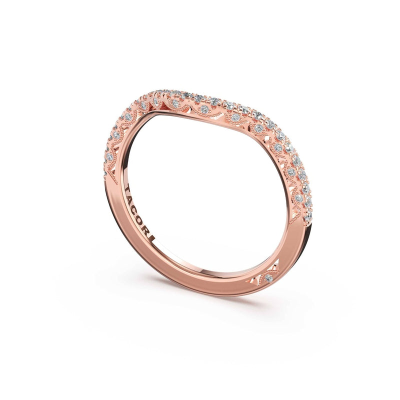 Curve with French Pavé Diamonds Wedding Band