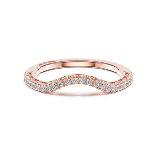 Curve with French Pavé Diamonds Wedding Band