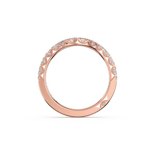 Curve with French Pavé Diamonds Wedding Band