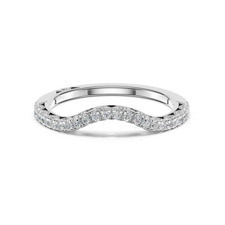 Curve with French Pavé Diamonds Wedding Band